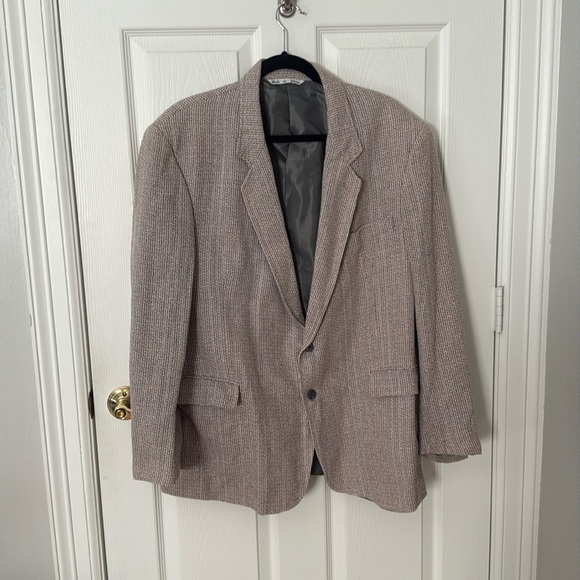 Men's Classic Blazer - gray tweed with orange and blue accent Mario ferranti 44r